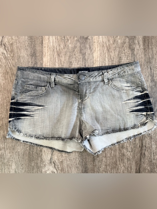 Joe Boxer Pants - Vintage Y2K Joe Boxer Low Rise Denim Micro Shorts Grey Black Acid Wash Sz 11 Jr